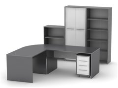 Set mobila birou Rioma SB, grafit combinat cu alb